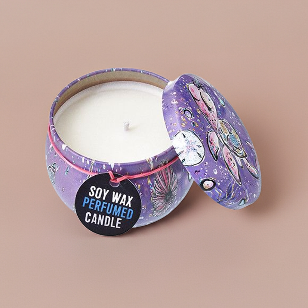 Art Tin Scented Candle: Rasberry
