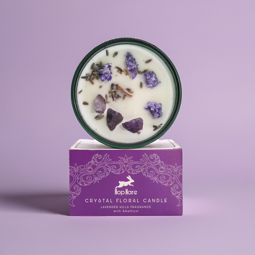 Amethyst Crystal Candle: Lavender