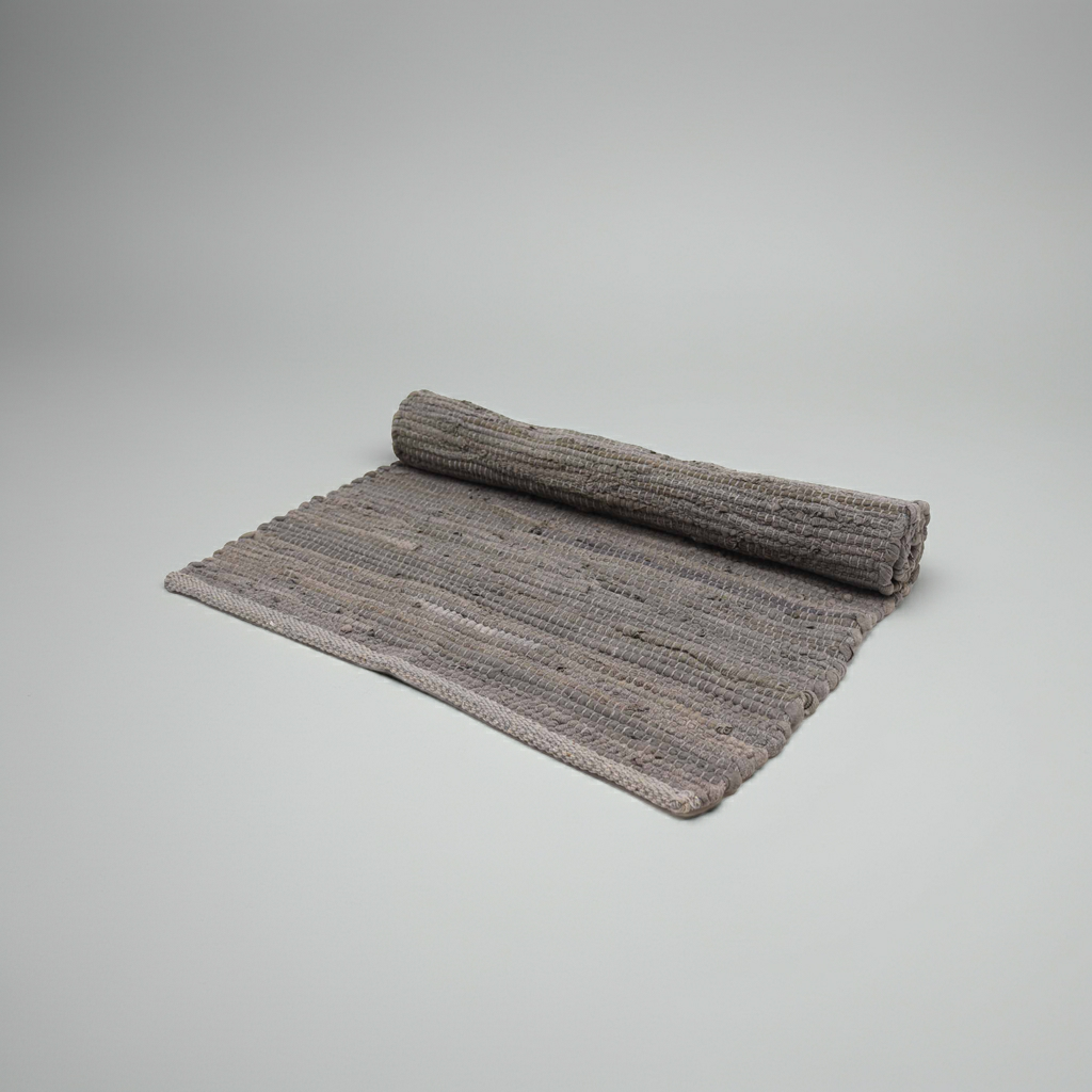 Indian Handloom Cotton Rug - Charcoal