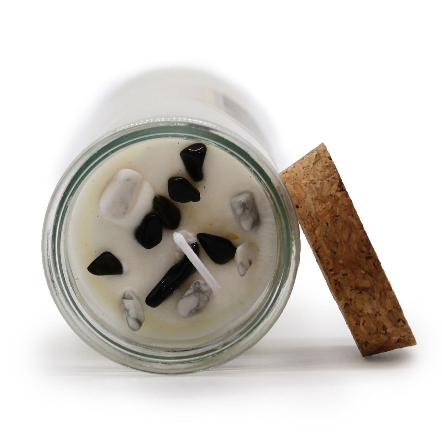 Magic Spell Candle: Balance - Black Agate & White Jasper