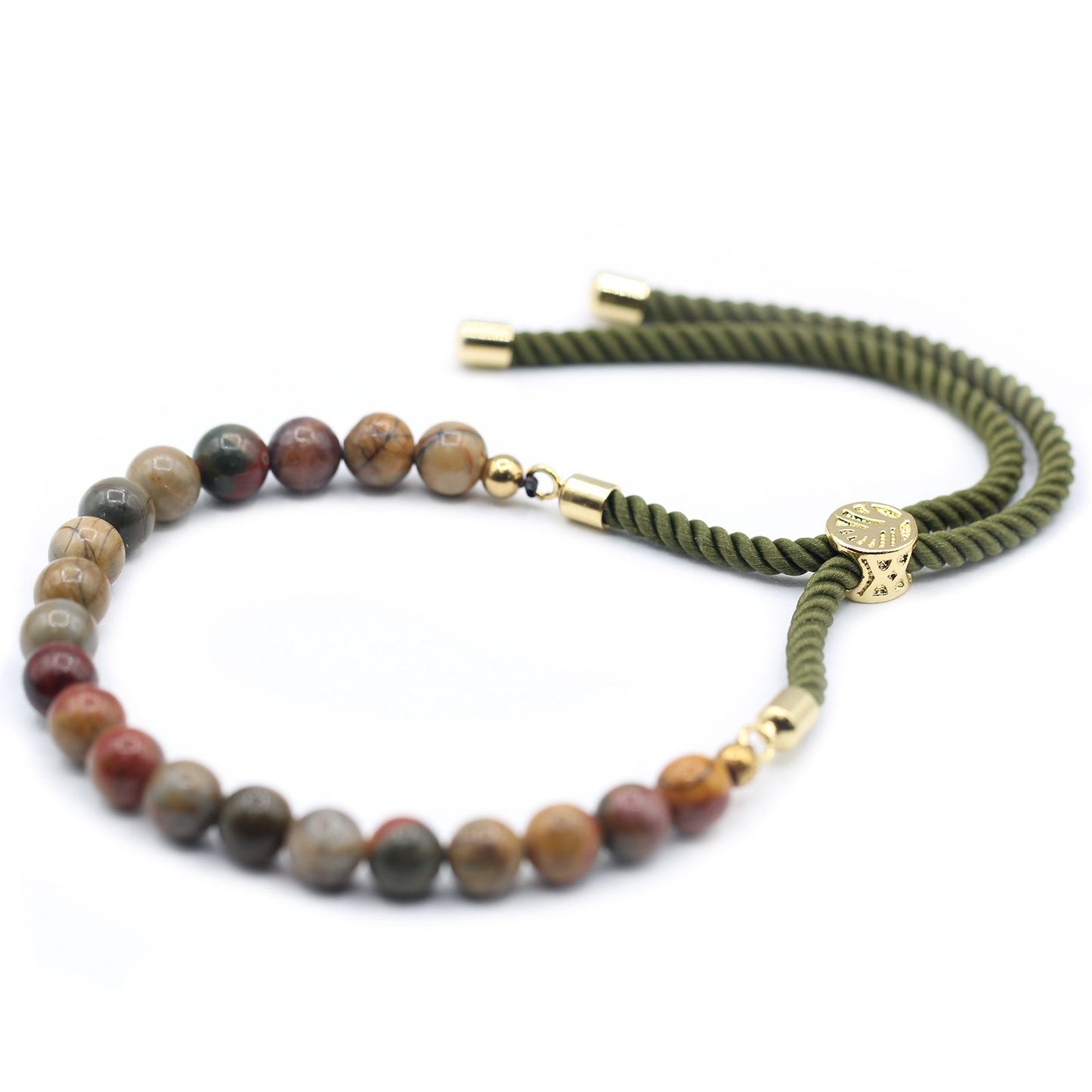 Picasso Jasper Bracelet: Stress Relief - 18k Gold Plated