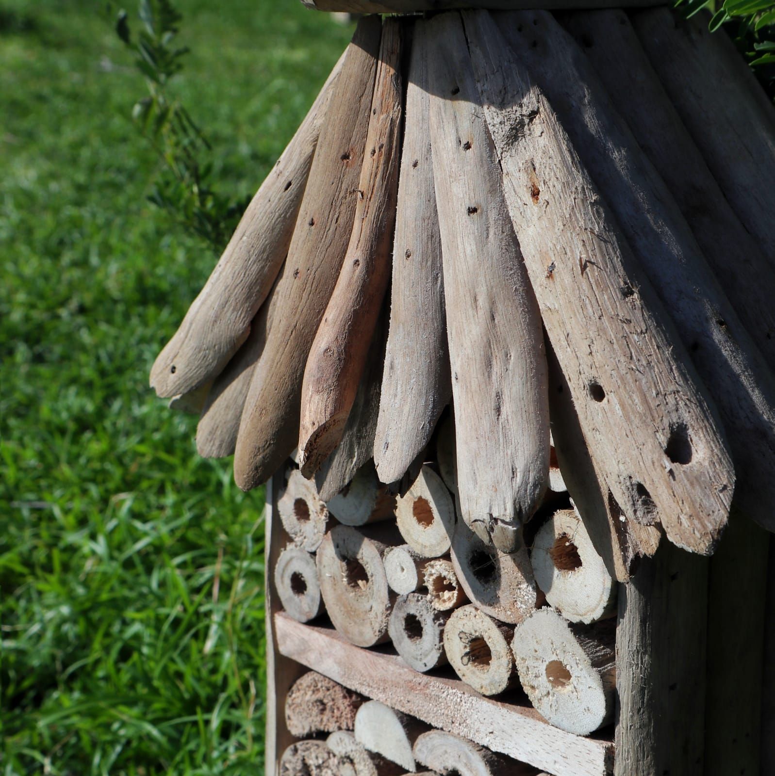 Recycled Driftwood Bee & Insect Garden Hotel - 38cm