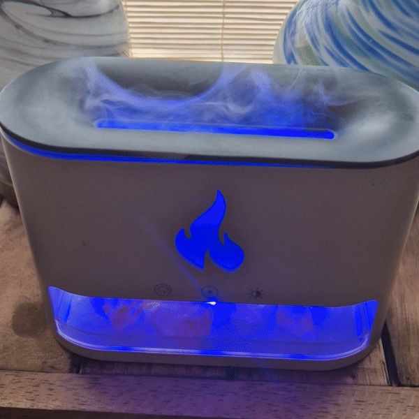 White Blaze Aroma Diffuser - Himalayan Salts & Flame Effect