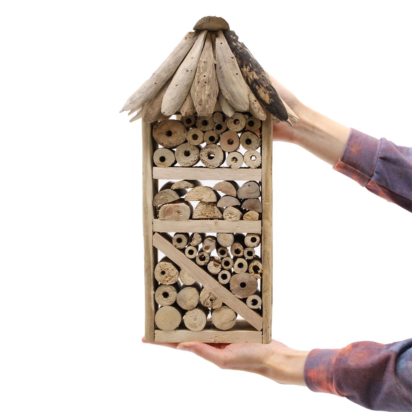 Recycled Driftwood Bee & Insect Garden Hotel - 38cm