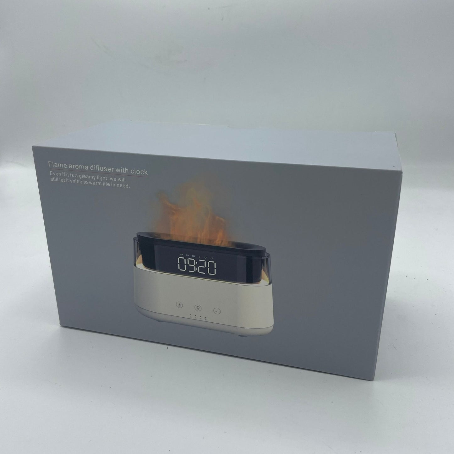 Aroma Diffuser: Flame Effect & LED Clock