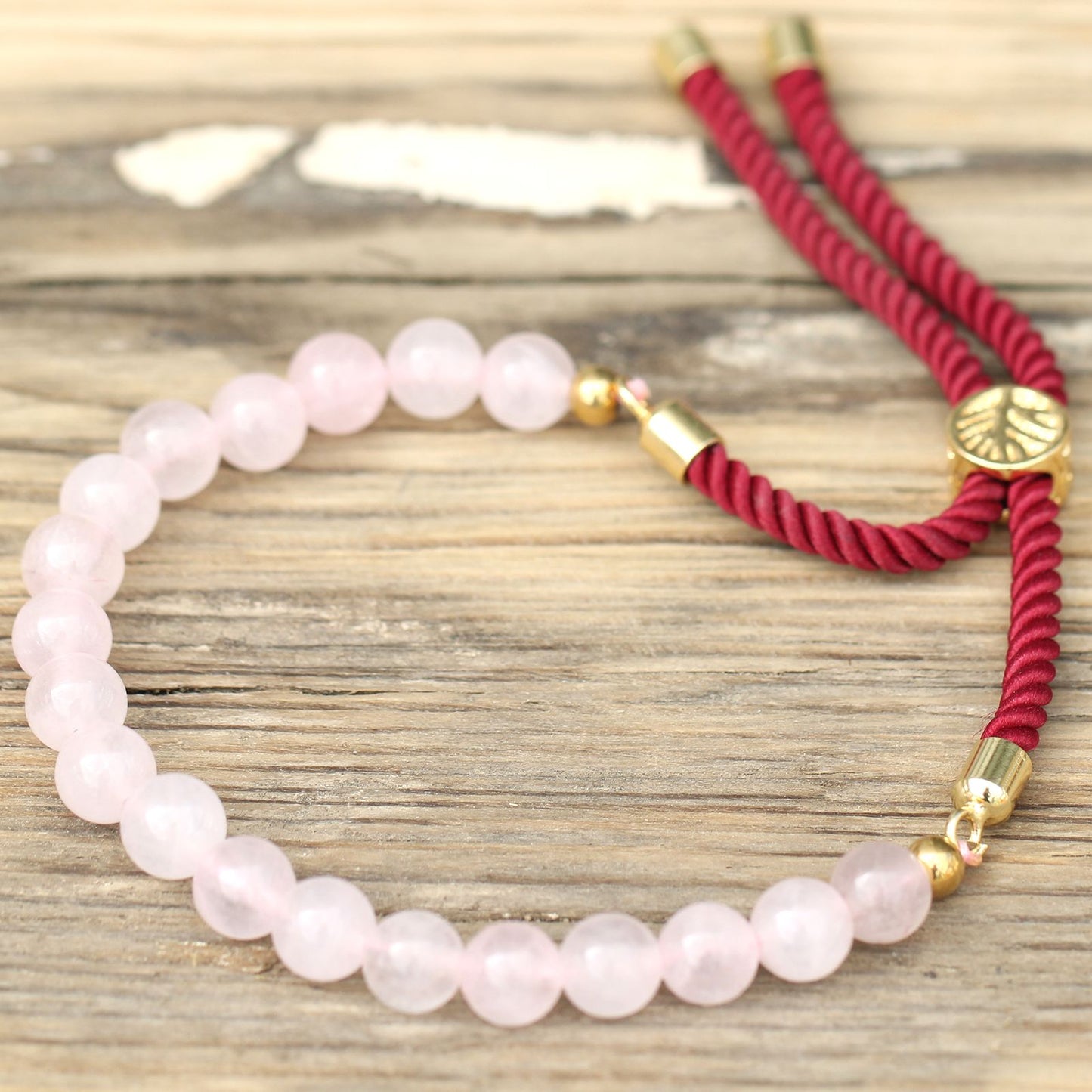 Rose Quartz Bracelet: Gentle Energy - 18k Gold Plated