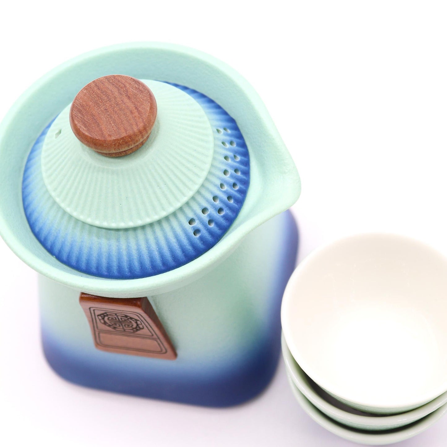 Temple Teapot Set: Blue Heaven - 3 Cups