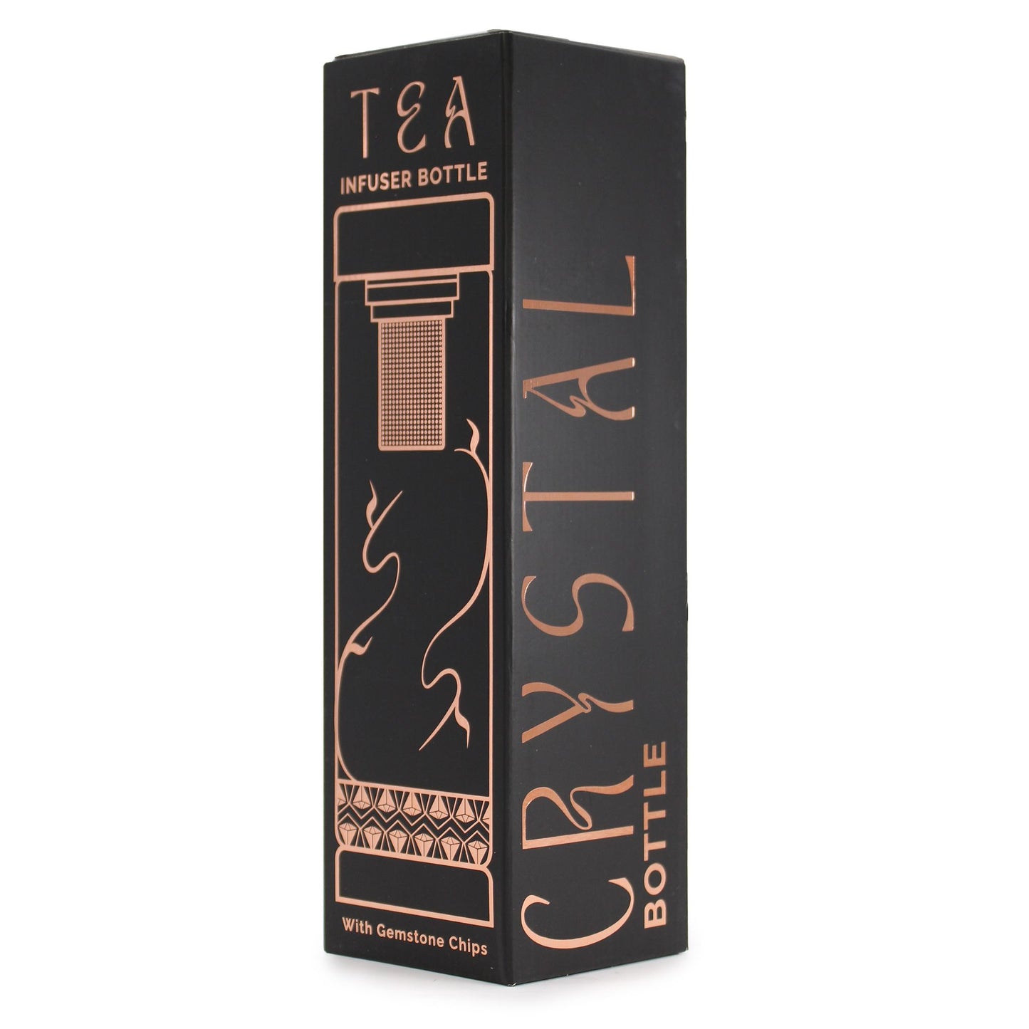 Crystal Glass Tea Infuser Bottle: Rock Quartz - 500ml