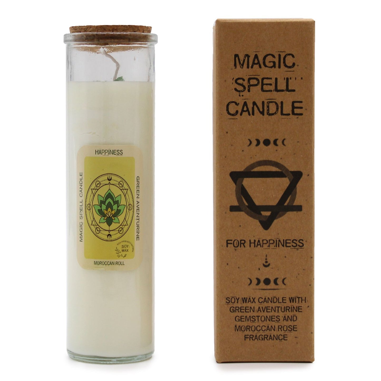 Magic Spell Candle: Happiness - Green Aventurine