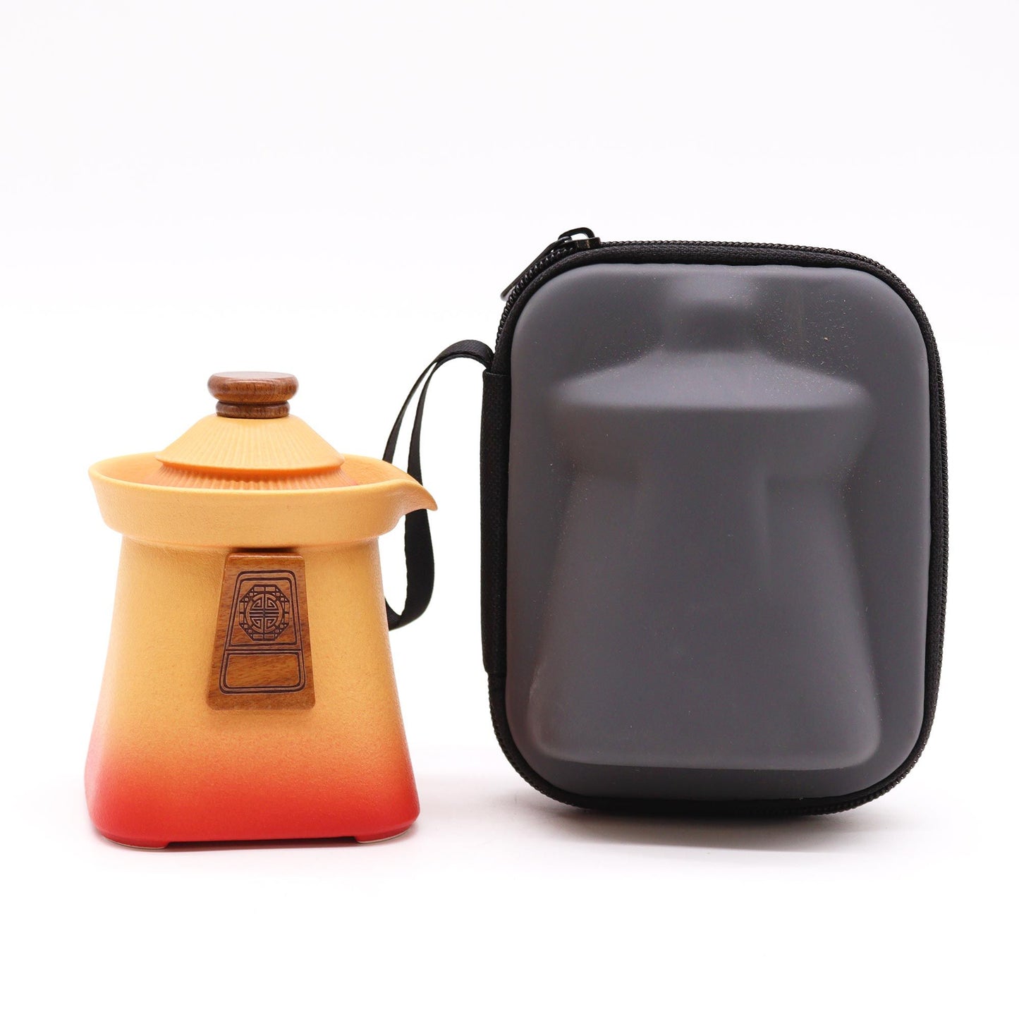 Temple Teapot Set: Orange Earth - 3 Cups
