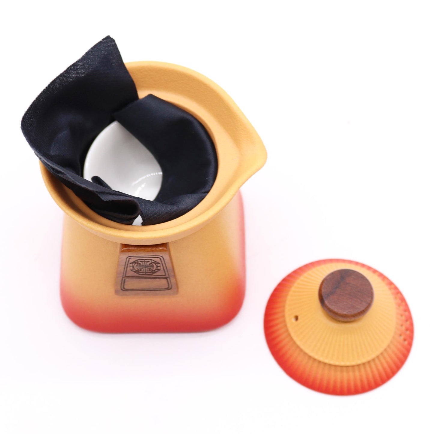 Temple Teapot Set: Orange Earth - 3 Cups