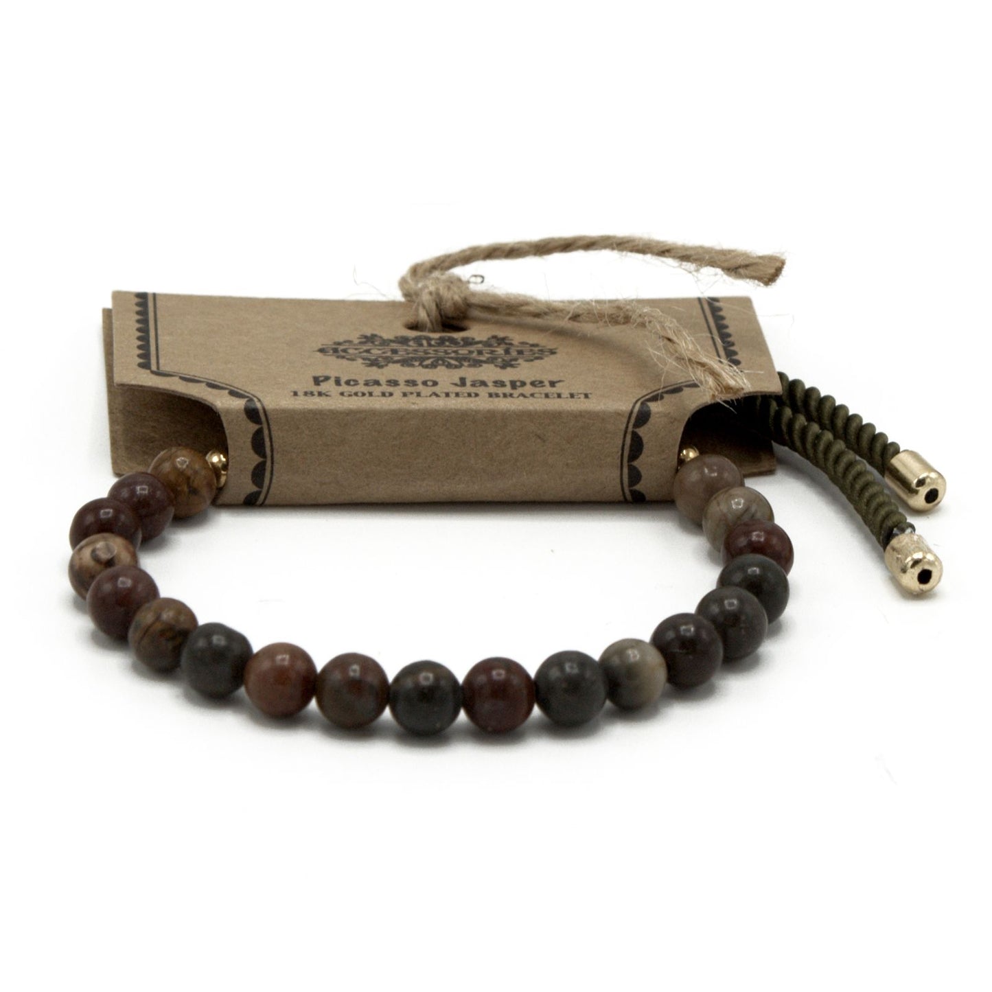 Picasso Jasper Bracelet: Stress Relief - 18k Gold Plated