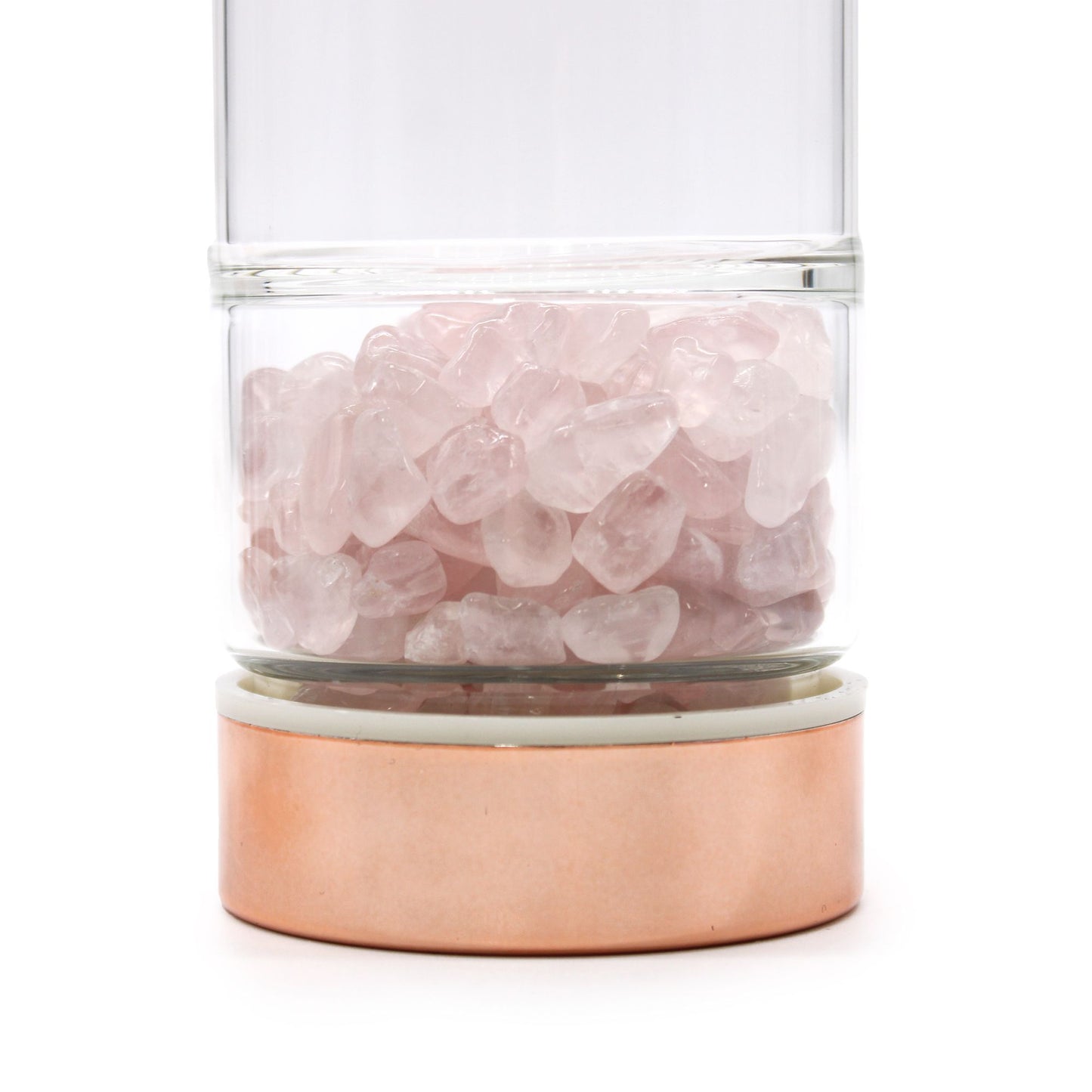 Crystal Glass Tea Infuser Bottle: Rose Quartz - 500ml