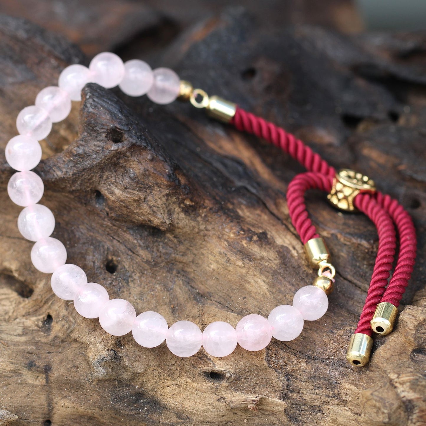 Rose Quartz Bracelet: Gentle Energy - 18k Gold Plated