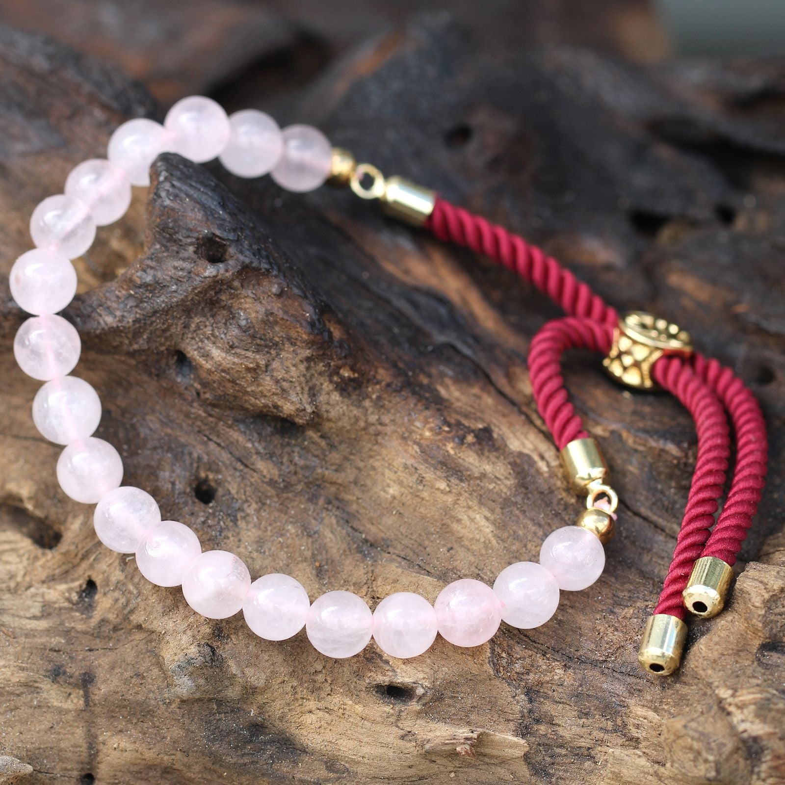 Rose Quartz Bracelet: Gentle Energy - 18k Gold Plated