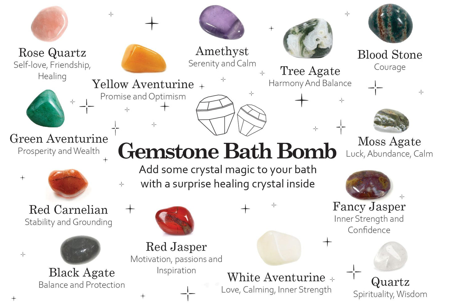 Gemstone Bath Bomb: Extreme Fragrance - 190g+