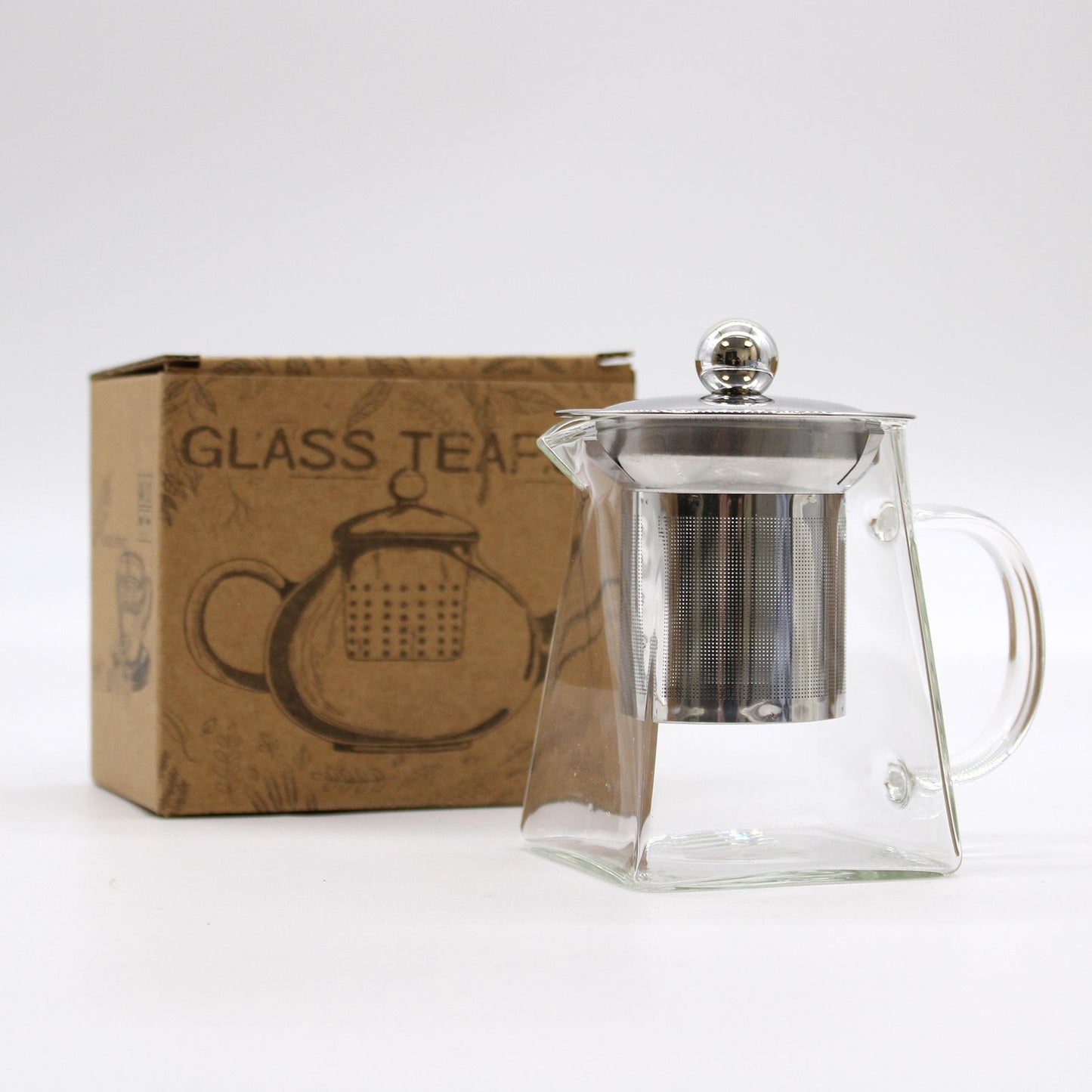 Glass Infuser Teapot: Tower Shape - 350ml