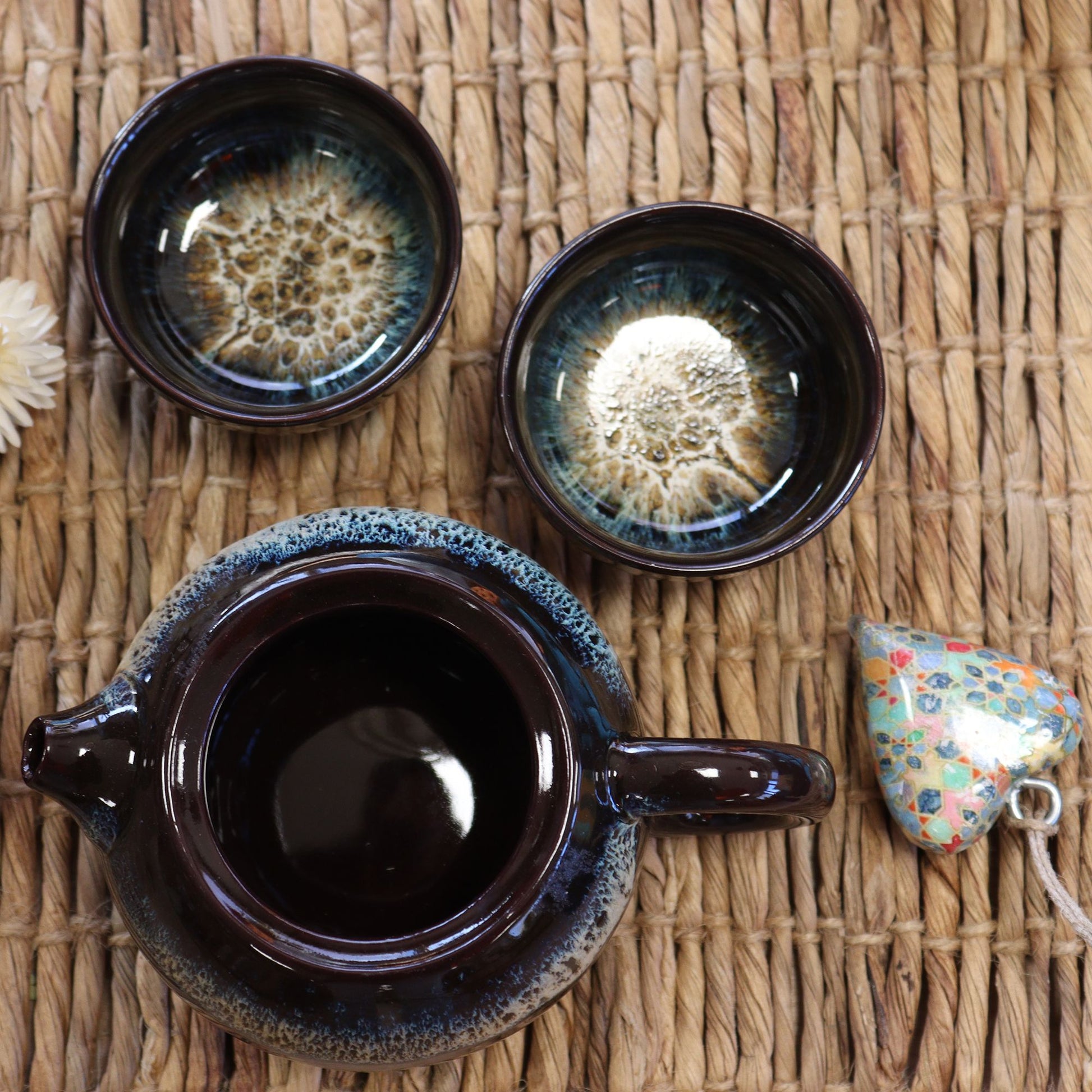 Black Glaze Teapot Set: Elegant Tea Time - 200ml
