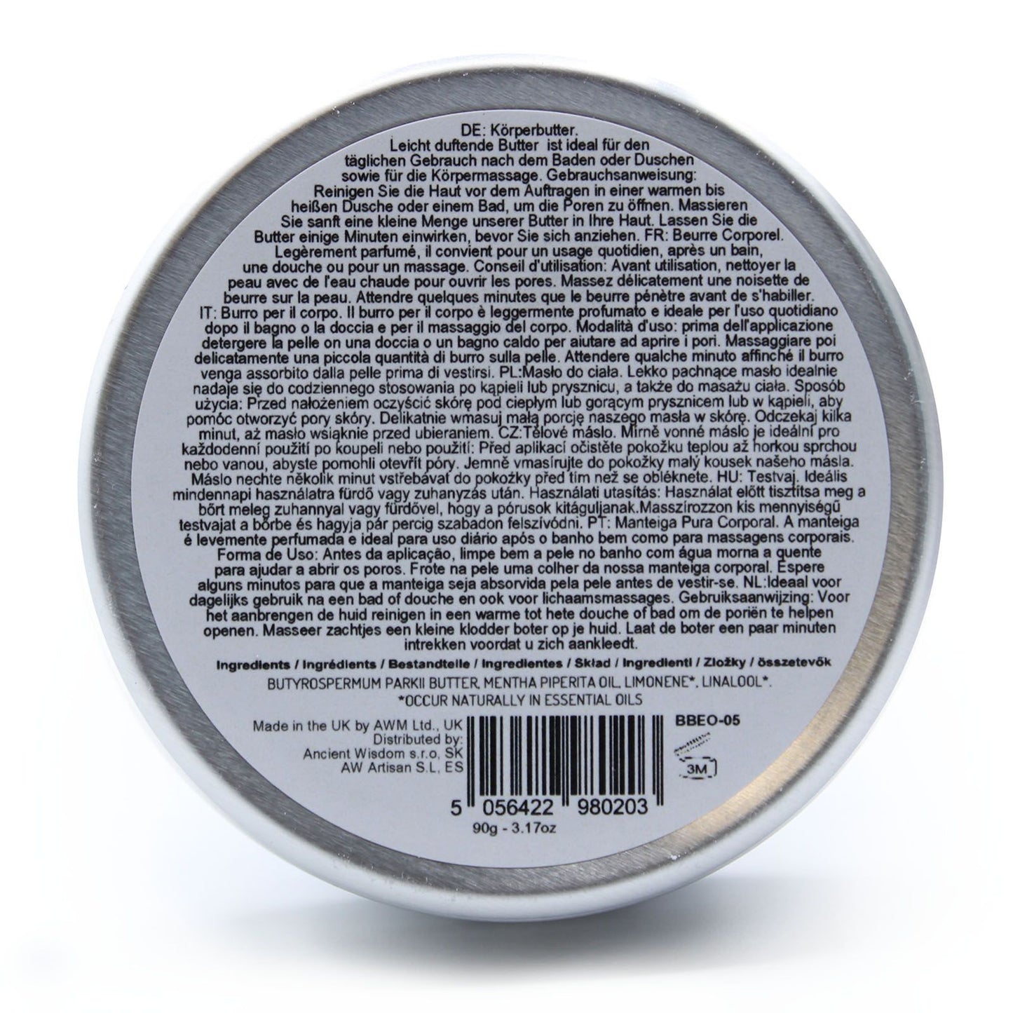 Aromatherapy Shea Body Butter: Peppermint Oil - 90g