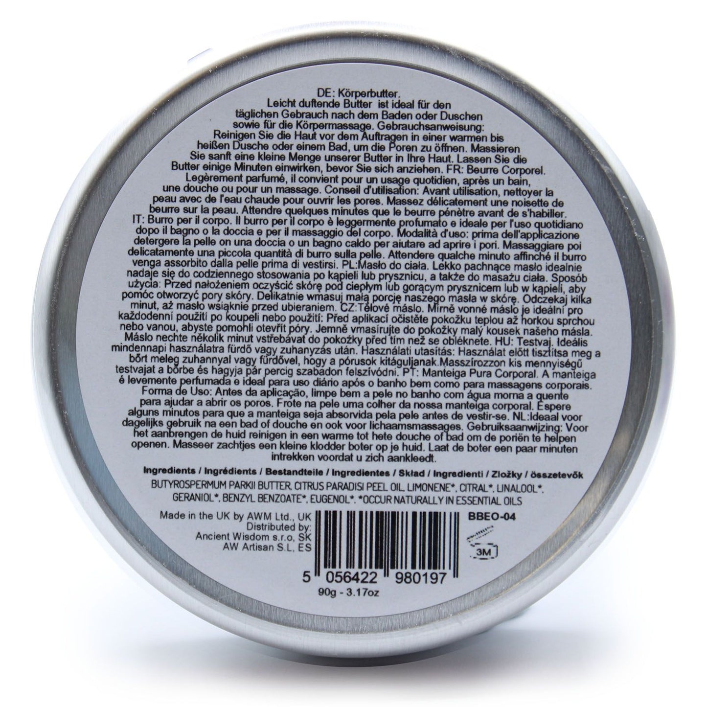 Aromatherapy Shea Body Butter: Grapefruit Oil - 90g