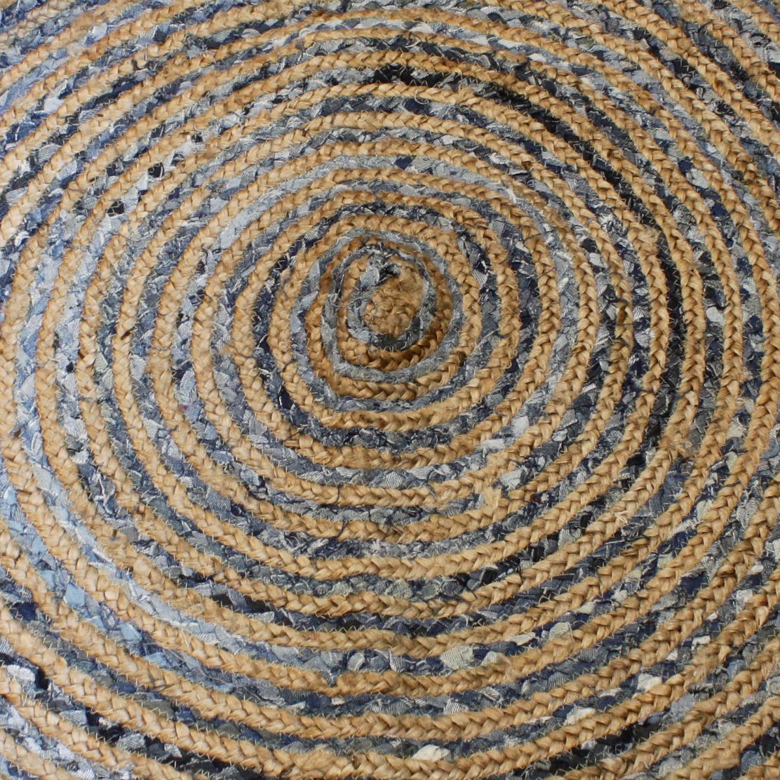 Handwoven Jute & Recycled Denim Rug - 150cm