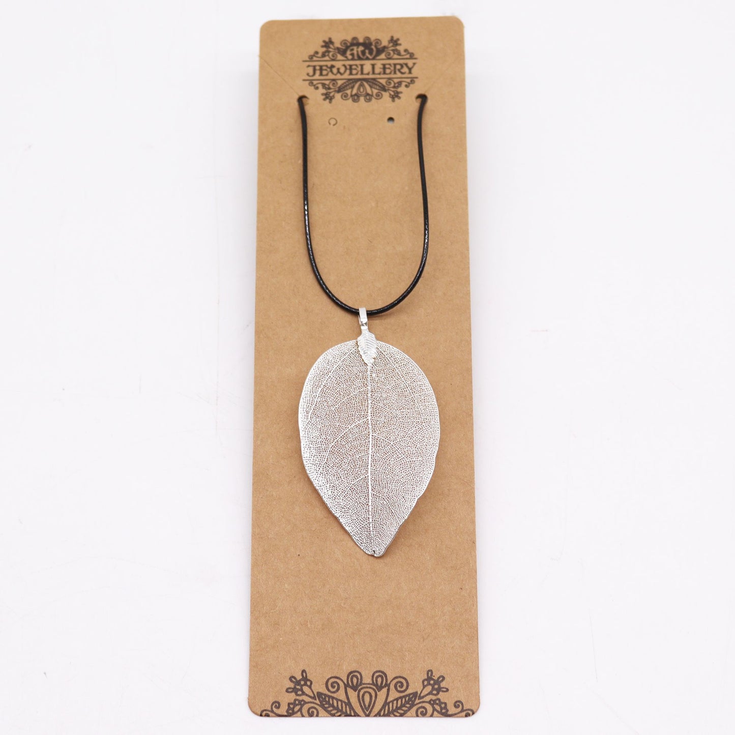 Real Leaf Necklace - Silver