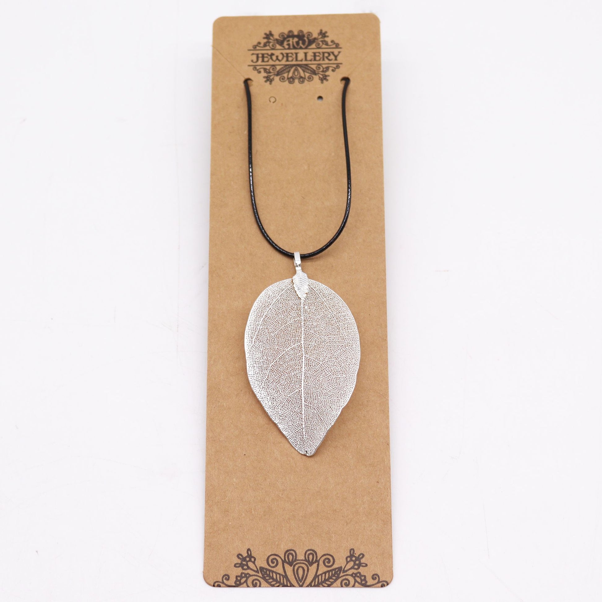 Real Leaf Necklace - Silver