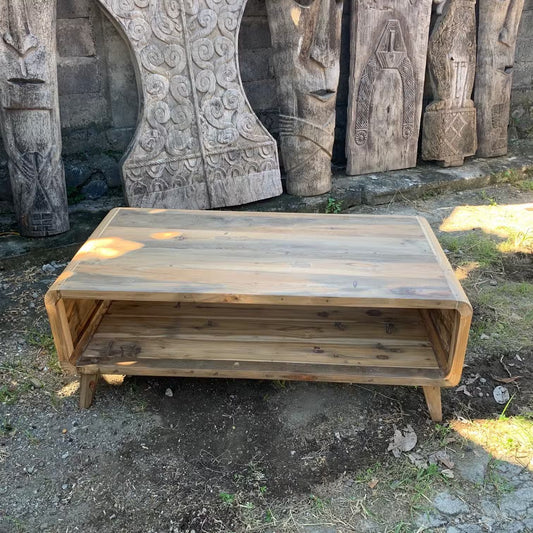 Recycled Teak Coffee Table: Unique Coastal Style - Large