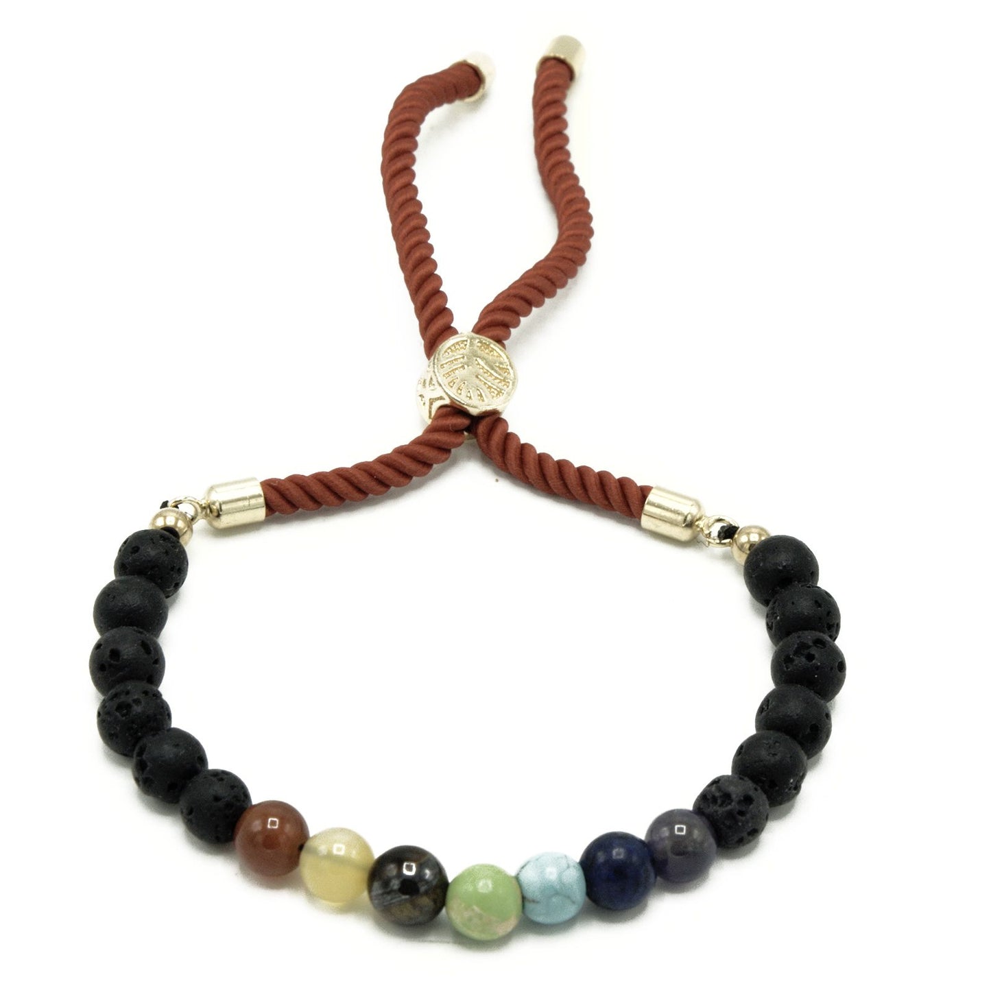 Lava Stone Chakra Bracelet: Grounding Chakra - 18k Gold Plated