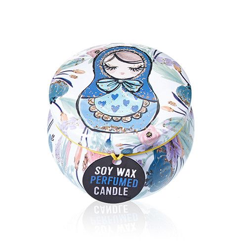 Art Tin Scented Candle: Vanilla, Musk, Patchouli & Jasmine