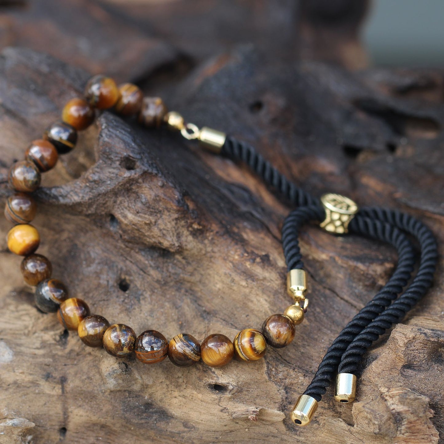 Tiger Eye Bracelet: Protection & Confidence - 18k Gold Plated