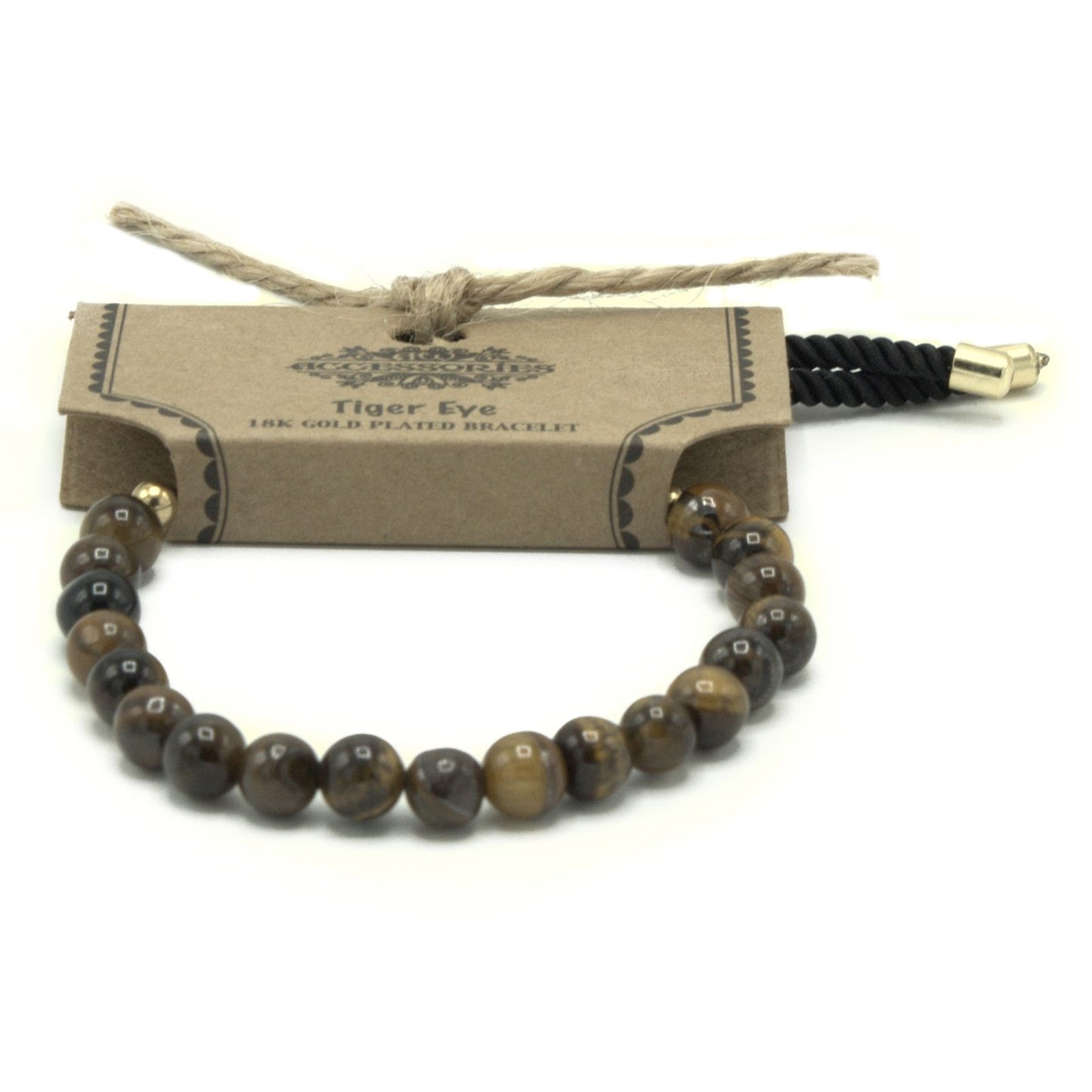 Tiger Eye Bracelet: Protection & Confidence - 18k Gold Plated
