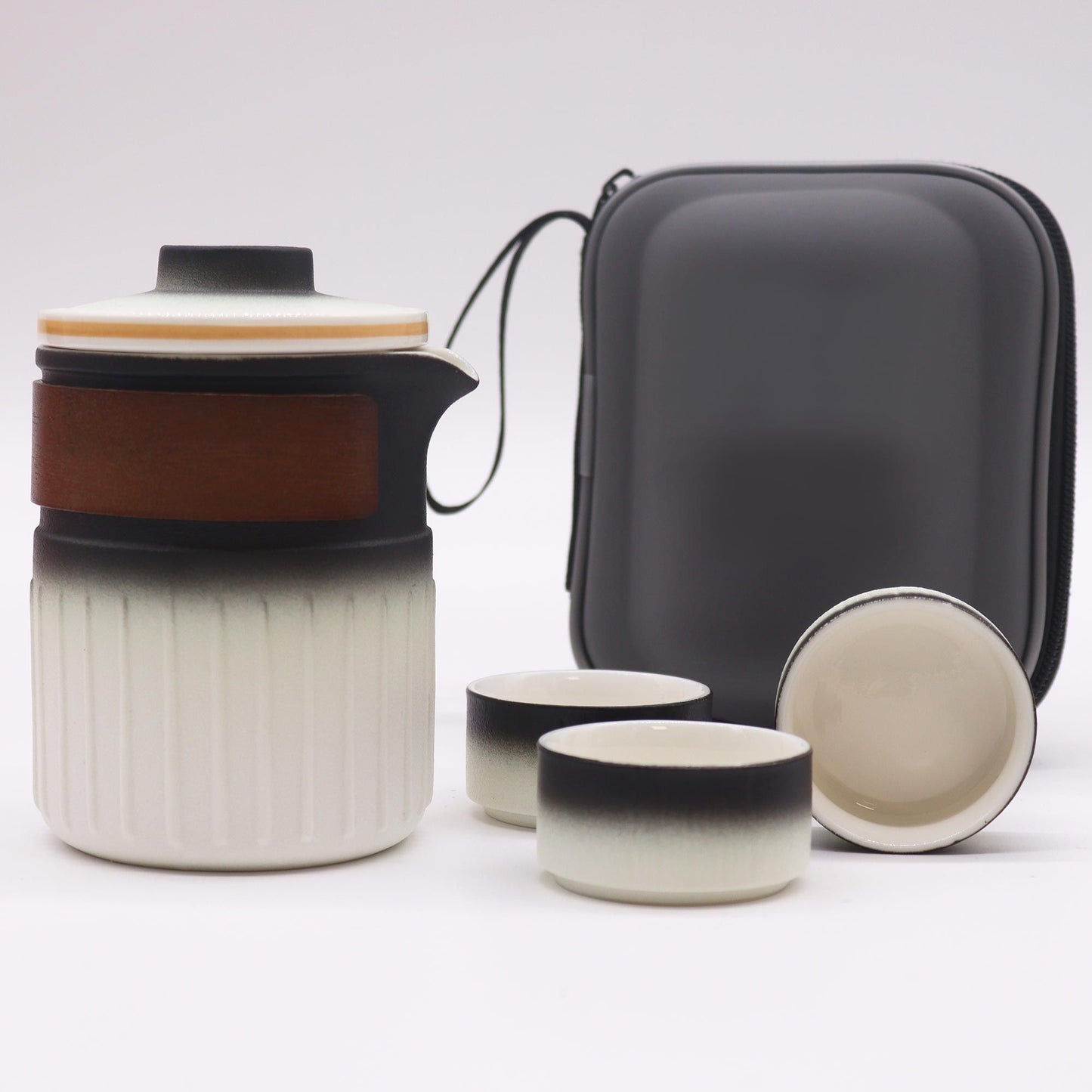 Travel Ceramic Teapot: Portable Tea Set - 3 Cups