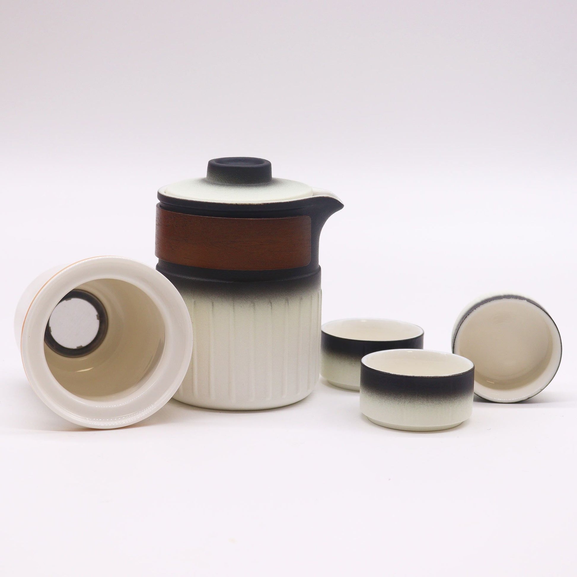 Travel Ceramic Teapot: Portable Tea Set - 3 Cups