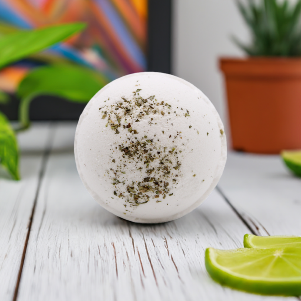 Tea Tree, Lime & Evening Primrose Oil Himalayan Salt Bath Bomb - 180g