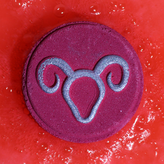 Aries Zodiac Bath Fizzers With Horoscope - 300g
