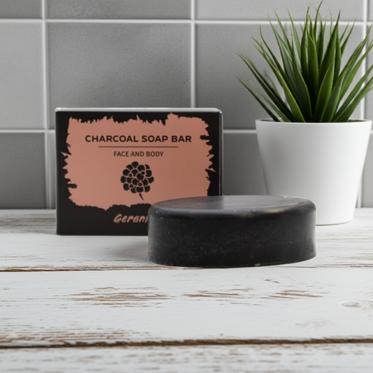 Geranium Charcoal Soap - 85g - Bath & Soak