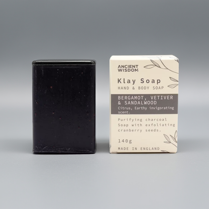 Bergamot & Sandalwood Exfoliating Klay Soap Bar - 140g