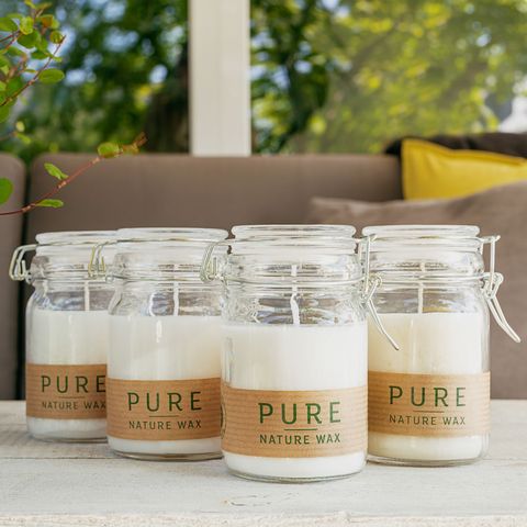 Fragrance Free Pure Olive Wax Candle - Turquoise