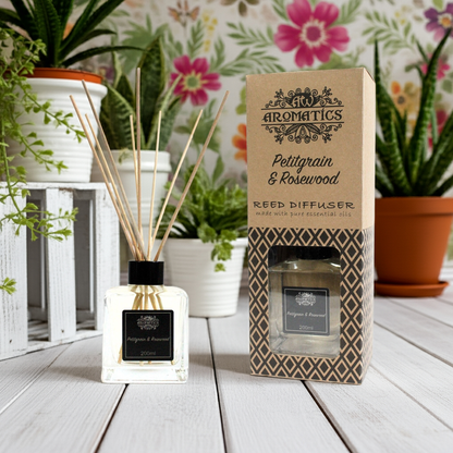 Petitgrain & Rosewood Reed Diffuser: Relaxing Aroma - 200ml