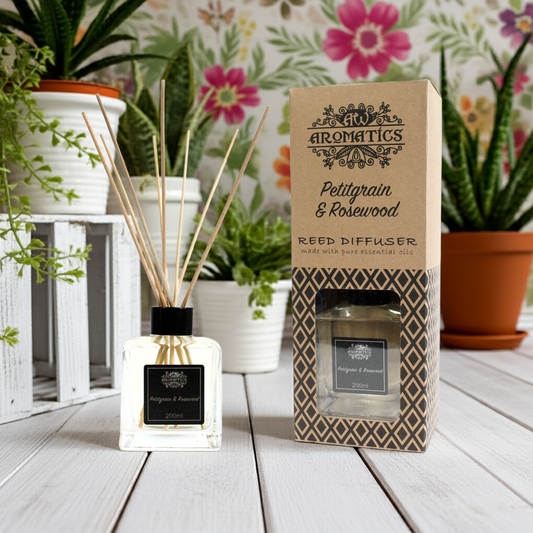 Petitgrain & Rosewood Reed Diffuser: Relaxing Aroma - 200ml