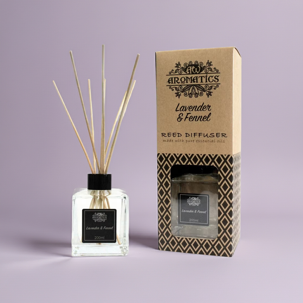 Essential Oil Reed Diffuser: Lavender & Fennel - 200ml