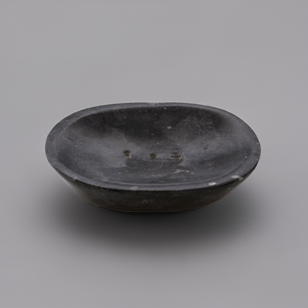 Oval Black Marble Soap Dish