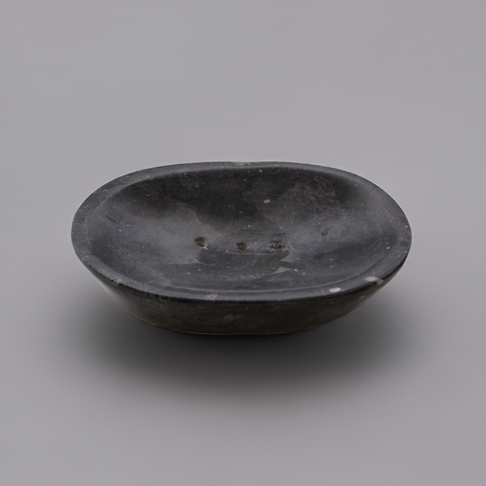 Oval Black Marble Soap Dish