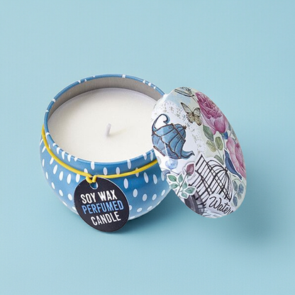 Art Tin Scented Candle: Peonies & Bergamot