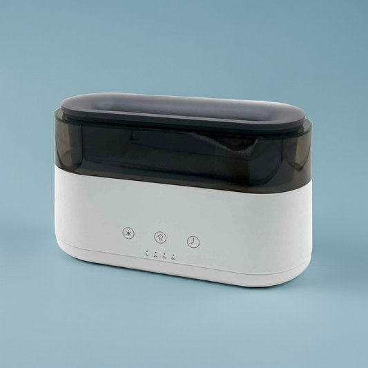 Aroma Diffuser: Flame Effect & LED Clock