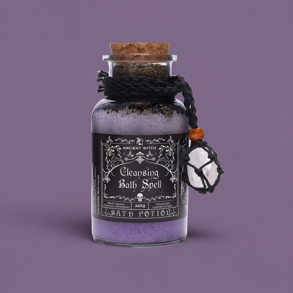 Cleansing Bath Spell Potion: Cypress, Rosemary & Lemongrass - 240g