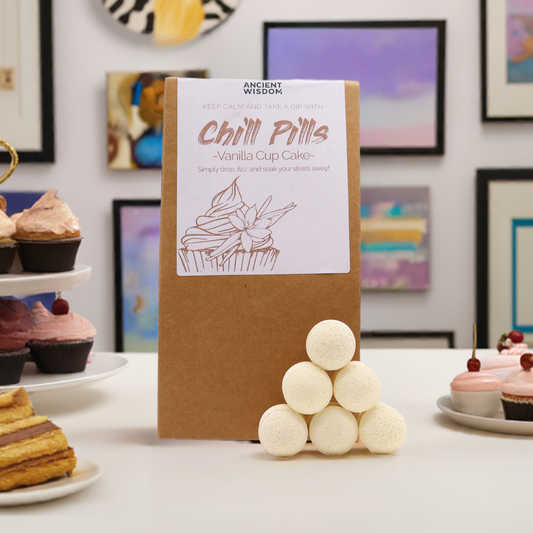 Vanilla Cup Cake Chill Pill Bath Bombs - 350g
