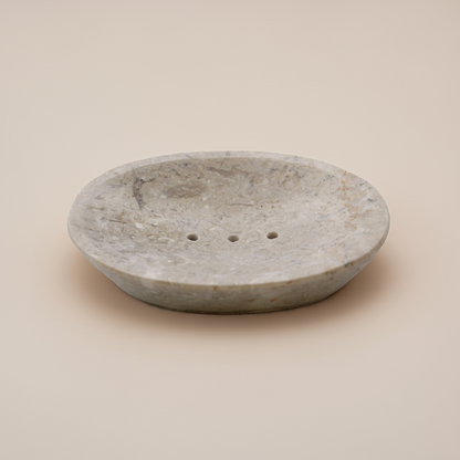 Oval Cream Marble Soap Dish