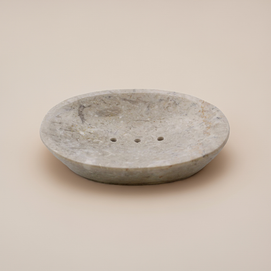 Oval Cream Marble Soap Dish